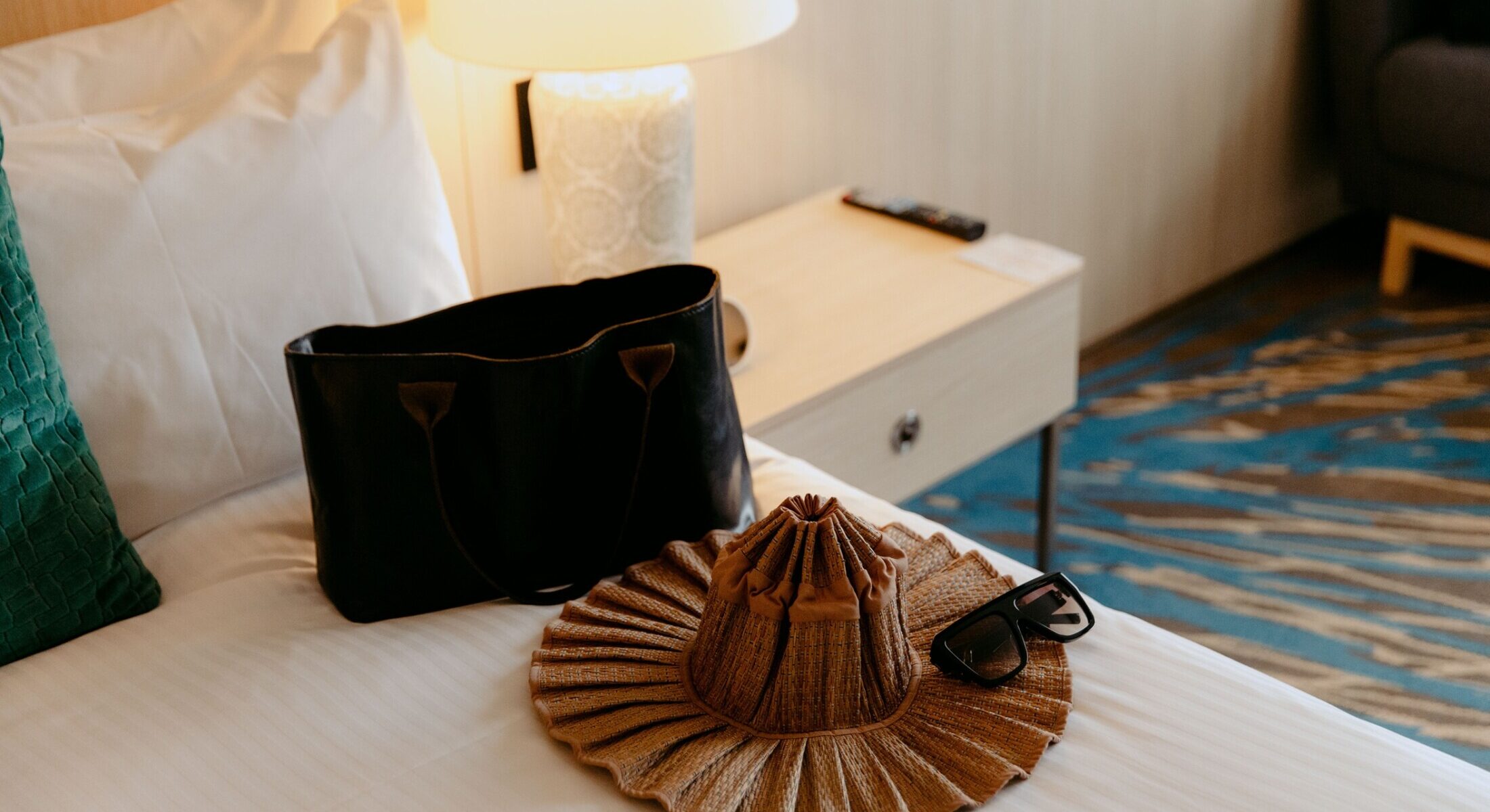 Guest bed with bag and hat